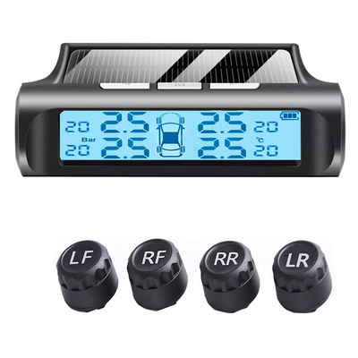 Smart Auto Tire Pressure Monitoring System Solar Power Digital TMPS LCD Display USB Auto Security Alarm Tire Pressure Sensor