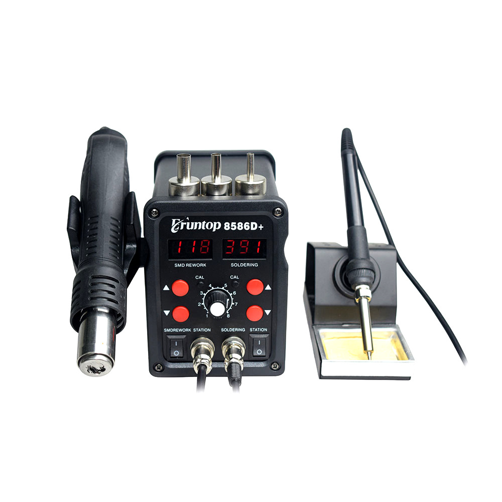 SMD Rework Station with Electric Soldering Irons & Hot Air Gun & Double Digital Display