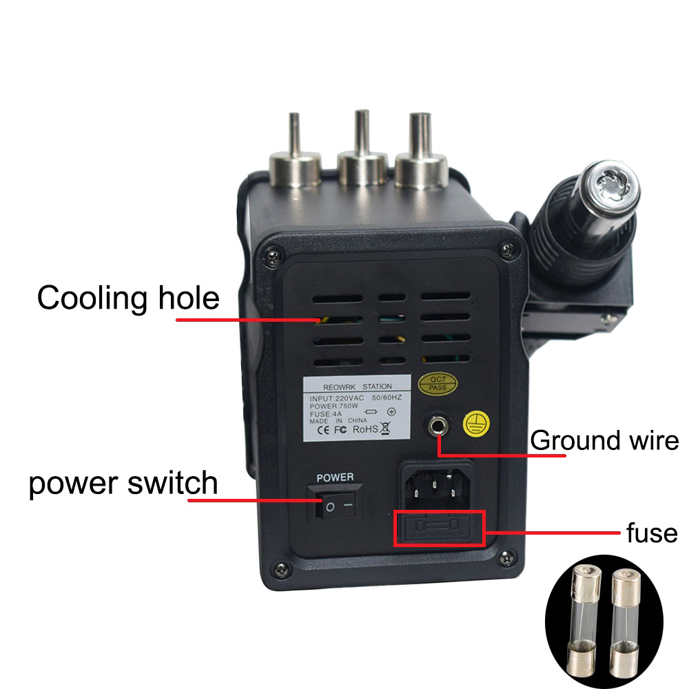 SMD Rework Station with Electric Soldering Irons & Hot Air Gun & Double Digital Display