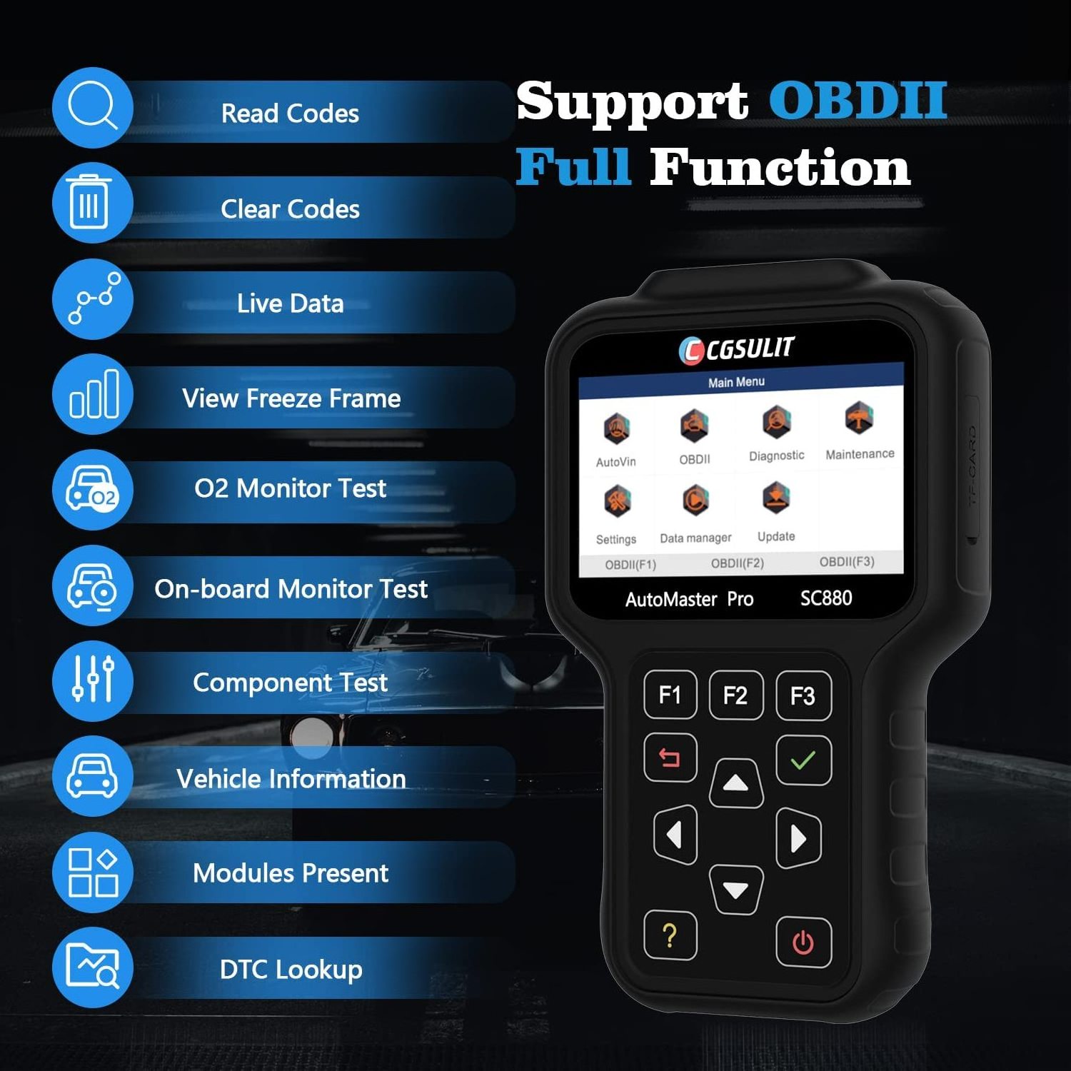 Professionnel Sc880 Automobile Obd Obd2 Scanner Car Mercedes Brand Auto Vehicle Truck Diagnostic Scan Tool For All Cars Scanner