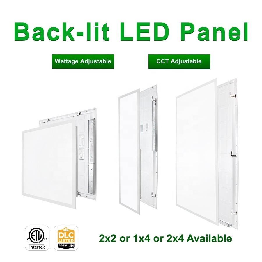 ETL DLC 5.1 Premium Home Office Lighting High Brightness 3CCT Tunable 2x2' 2x4' 30w 40w 50w Switchable Back Lit Led Panel Light