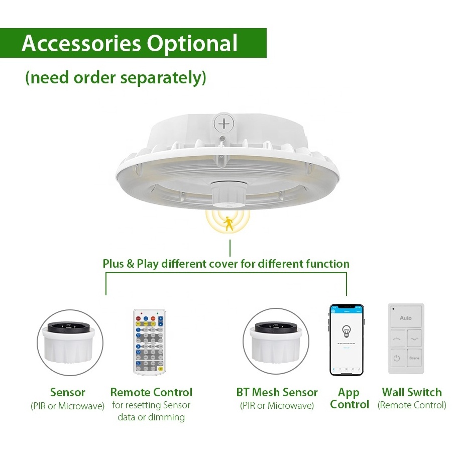 Industrial Commerical Lighting High Quality Brightness 40w 60w Garage Parking Gas Station Led Round Canopy Light