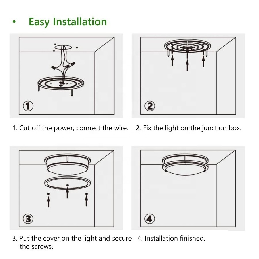 ETL List Double Ring Ceiling Lamp 3CCT Switchable Surface Mounted Dimmable LED Ceiling Light