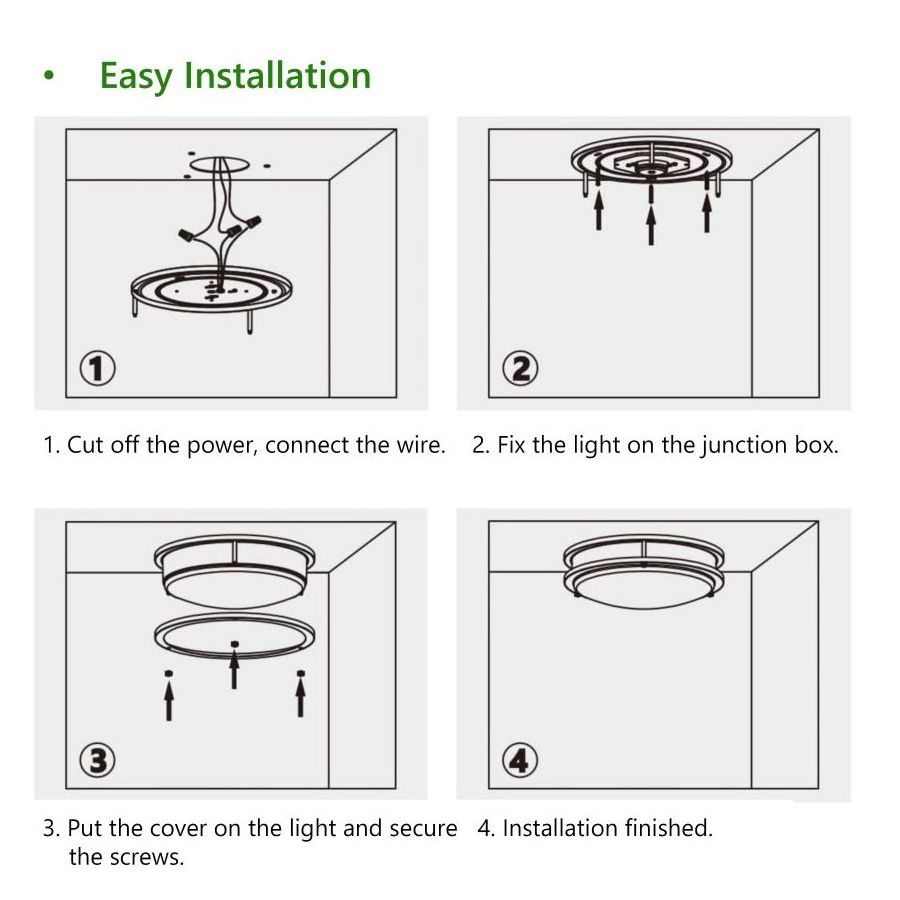 LED Flush Mount Ceiling Light Fixture with Night Light 3000K/4000K/5000K Selectable Dimmable  LED Ceiling Lights