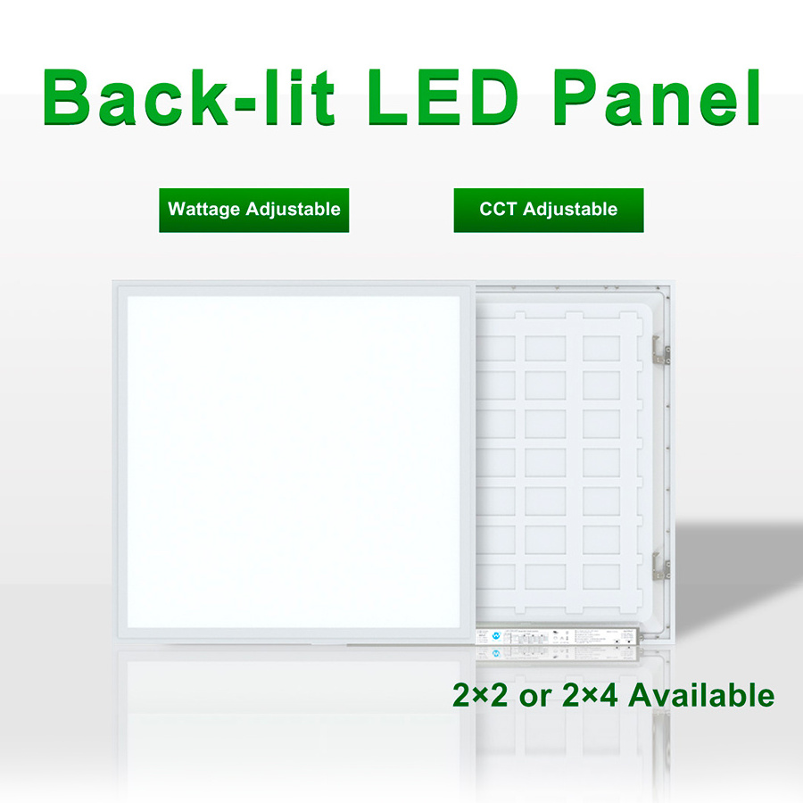 1x4 2x2 2x4 50W 40W 30W 25W 120lm/w 0-10V Dim ETL DLC Led Back Lit Panel Light Ceiling Light for Indoor Office Room