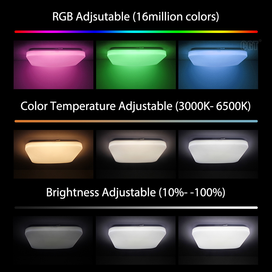 Home Ceiling Romantic Light Color Changing Modern Wifi Smart Square LED ...