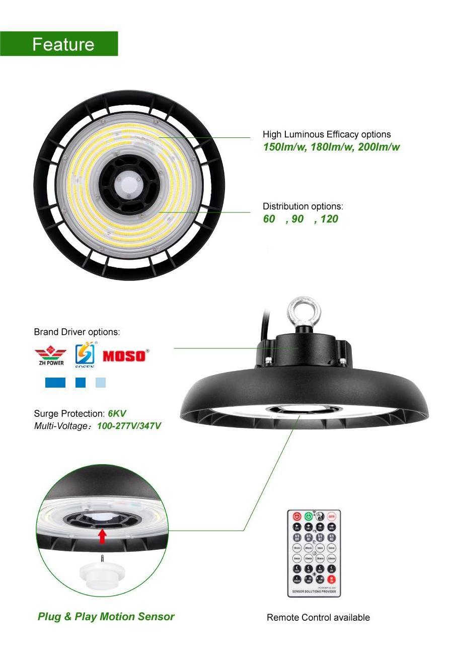 Shenzhen CGT Factory Price ETL DLC 100W 150W 200W 240W Led Industrial UFO High Bay Fixture Light for Warehouse Garage