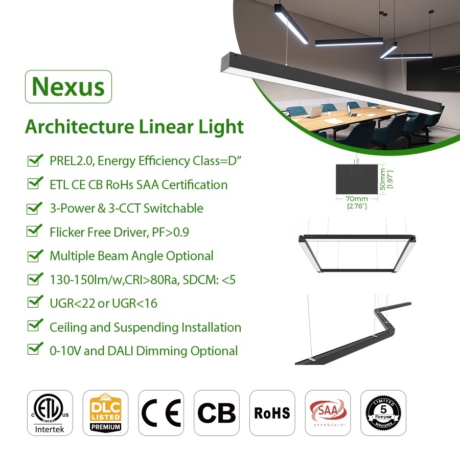 4FT Linkable Led Linear Light Led Tube Light 3000K 4000K 5000K Ceiling Shop Light Fixtures for 	Living Room