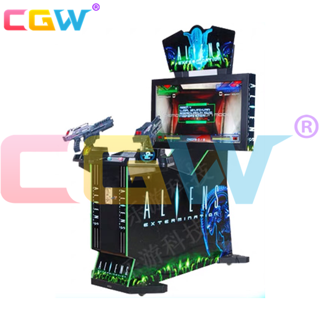 CGW Indoor Electronic Target Shooting Game For Adults Infrared Alien Laser Gun Shooting Game Machine