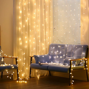 Manufactory Wholesale rainbow curtain remote timer stared fairy lights outdoor led light christmas for home decorations