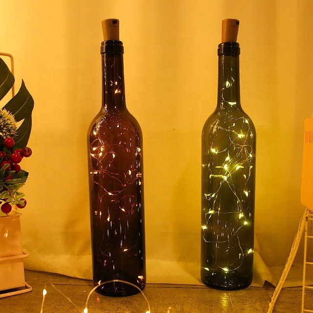 Wine Bottle Lights with Cork 10 LED Battery Operated String Lights Mini Copper Wire Lights for Bedroom Christmas Party