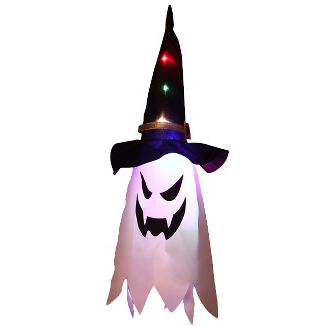 Halloween Ghost Led Light  Party Dress Up Glowing Witch Hat Lamp Horror Props Home Bar Decoration Halloween String Light