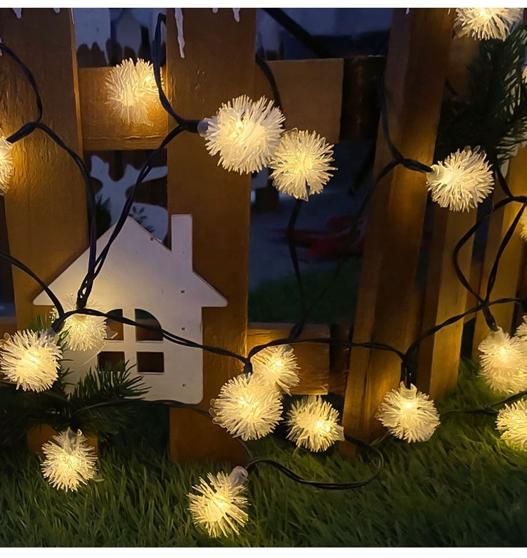 LED Dandelion String Lights Outdoor Waterproof 8 Modes Solar Powered Patio Lights for Garden Yard Party Christmas Halloween