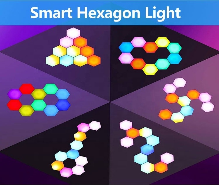 Quantum Modular Touch Light DIY Magnetic Hexagon Modular Touch Sensor Led Light Removable Wall Lamp