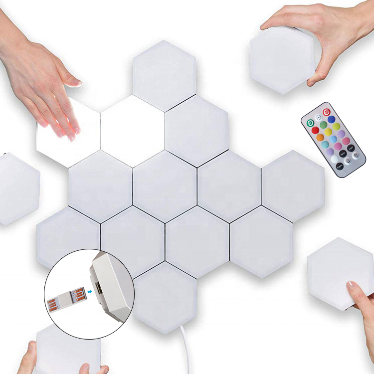 Quantum Modular Touch Light DIY Magnetic Hexagon Modular Touch Sensor Led Light Removable Wall Lamp