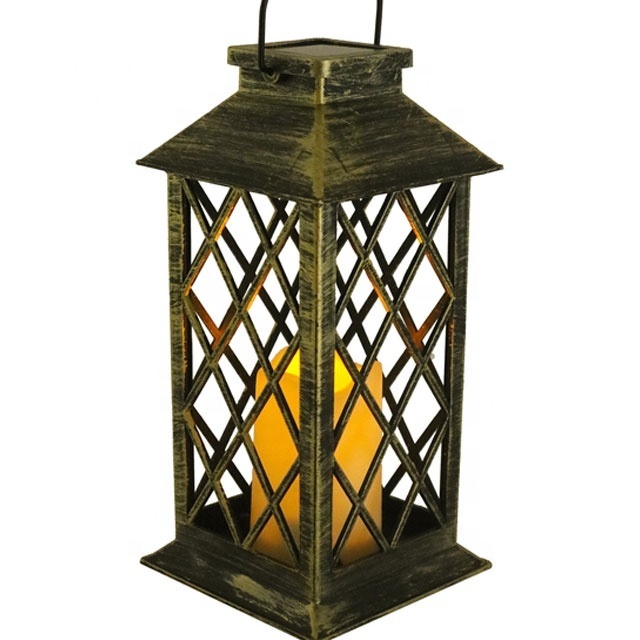 ip66 waterproof Outdoor Garden Ramadan festival decorate Pattern Lights LED candle Solar Lantern Lights