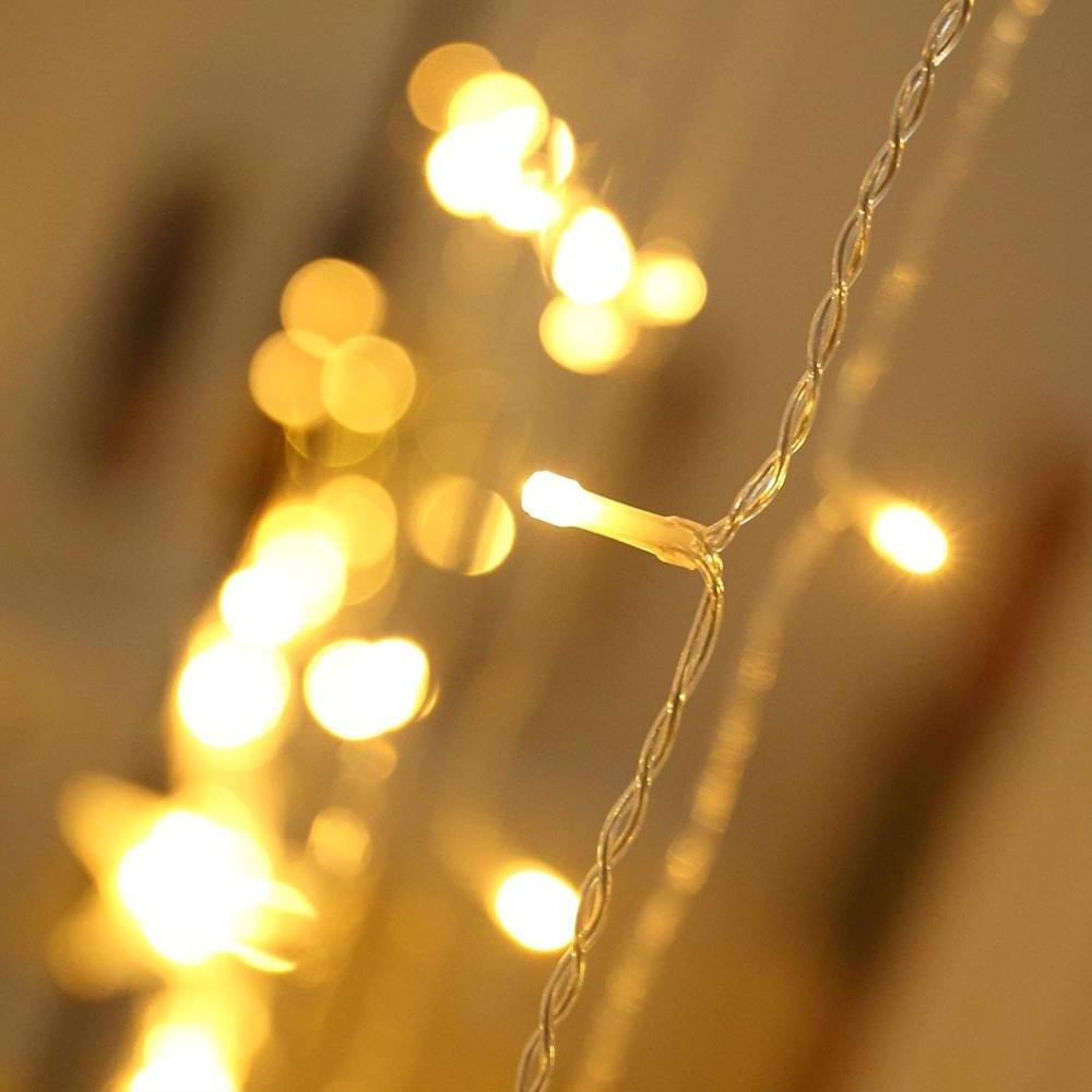 5M 216 LEDs 8 Modes Extendable Twinkle Curtain Lights Plug in Fairy String Lights icicle lights