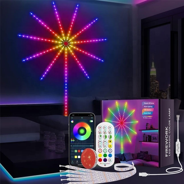 Led Fireworks Light Smart Firework Led Strip Lights Led Electric Firework Strip Light With APP Music