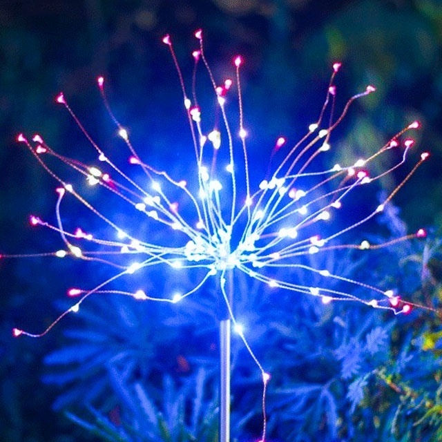 LED Solar Firework Lights Outdoor Waterproof Fairy Garland 90/150 LEDs Light String Garden Lawn Street Christmas Decoration