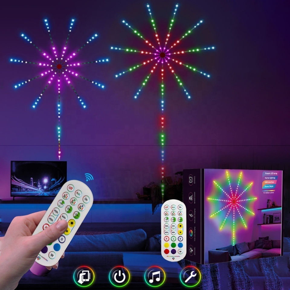 Led Fireworks Light Smart Firework Led Strip Lights Led Electric Firework Strip Light With APP Music