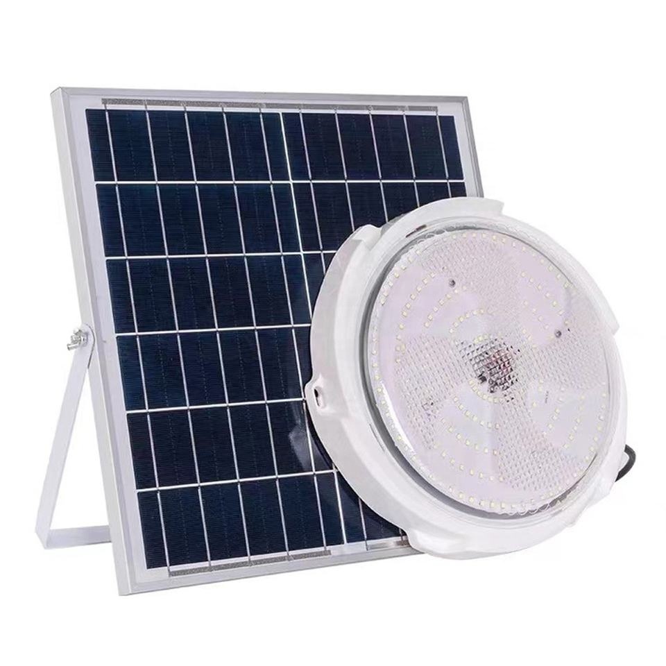 LED Outdoor Indoor Solar Ceiling Light With Remote Control Solar Circular Lamp WaterproofSolar Ceiling Lights