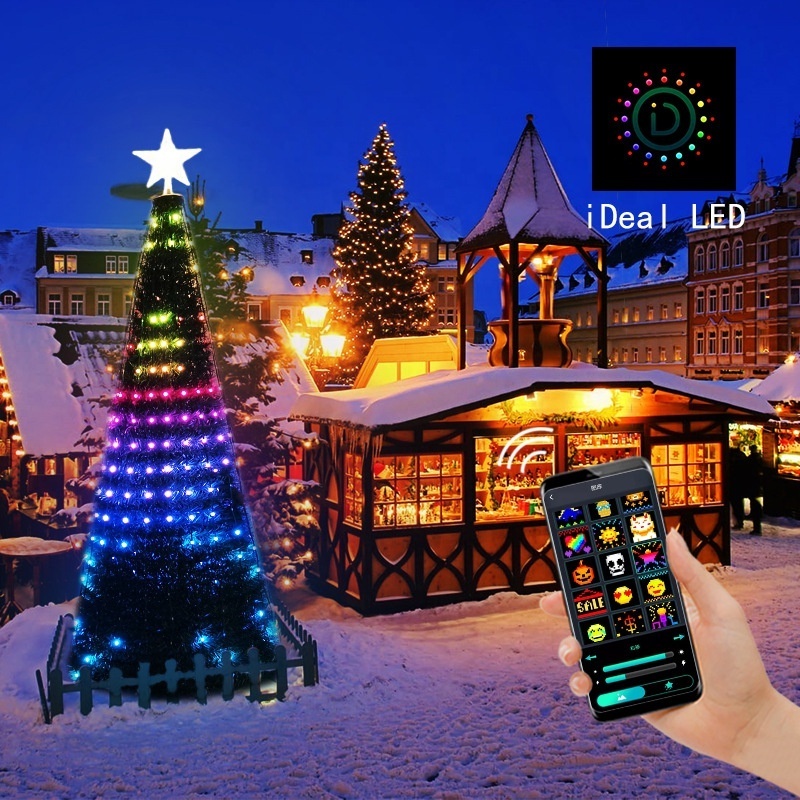 Smart LED Christmas Tree Lights Transformer Cone Tower Shape Multi Color Changeable Christmas tree light For Holiday Celebrate