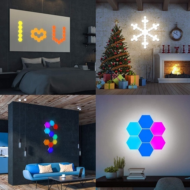 Quantum Modular Touch Light DIY Magnetic Hexagon Modular Touch Sensor Led Light Removable Wall Lamp