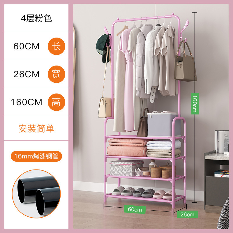 4 layers metal clothes tree standing hanging clothes rack removable coat rack hall stand with wheels