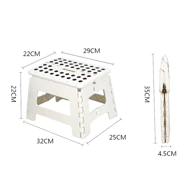 Durable outdoor camping garden step stool with handle plastic folding stools