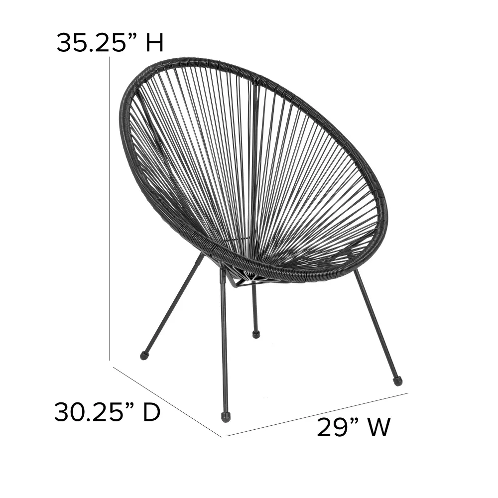 Outdoor Garden Furniture Egg Chair PE Rattan Acapulco Chair Modern Woven Rope Outdoor Chair