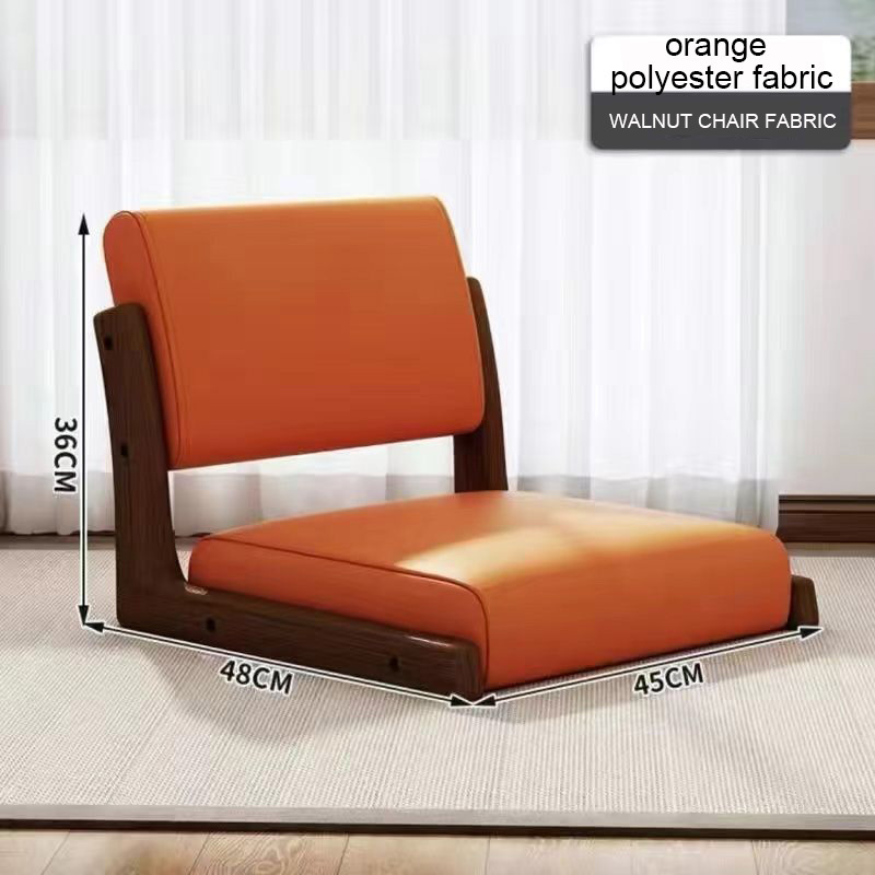 Wholesale bed chair tatami seat Japanese back stool solid wood window sitting floor chair Japanese room no legs tatami chair