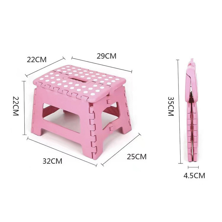 Durable outdoor camping garden step stool with handle plastic folding stools