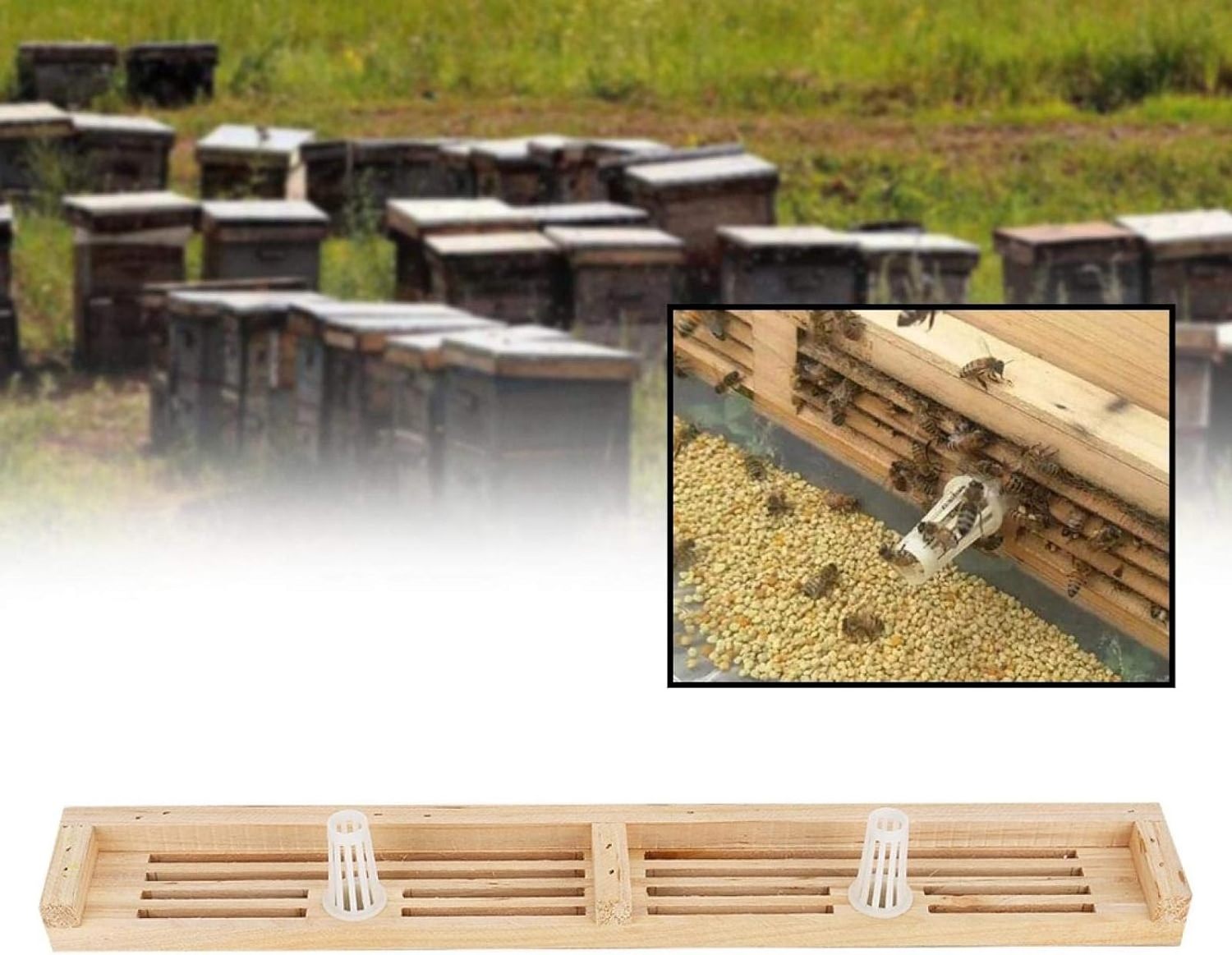 Beekeeping Tools High Quality  4  Rows Wood Honey Bee Pollen Trap with Entrance