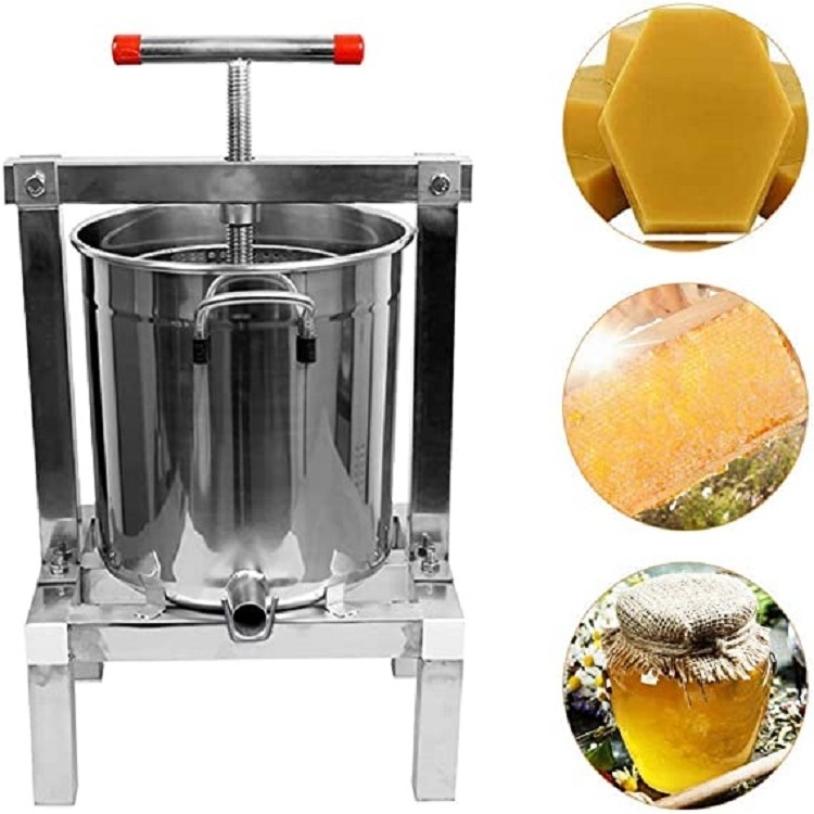 Beekeeping Machine Fruit Honey Presser Beeswax Extractor Press Extractor for Wine and Juice Making with Stainless Steel Strainer