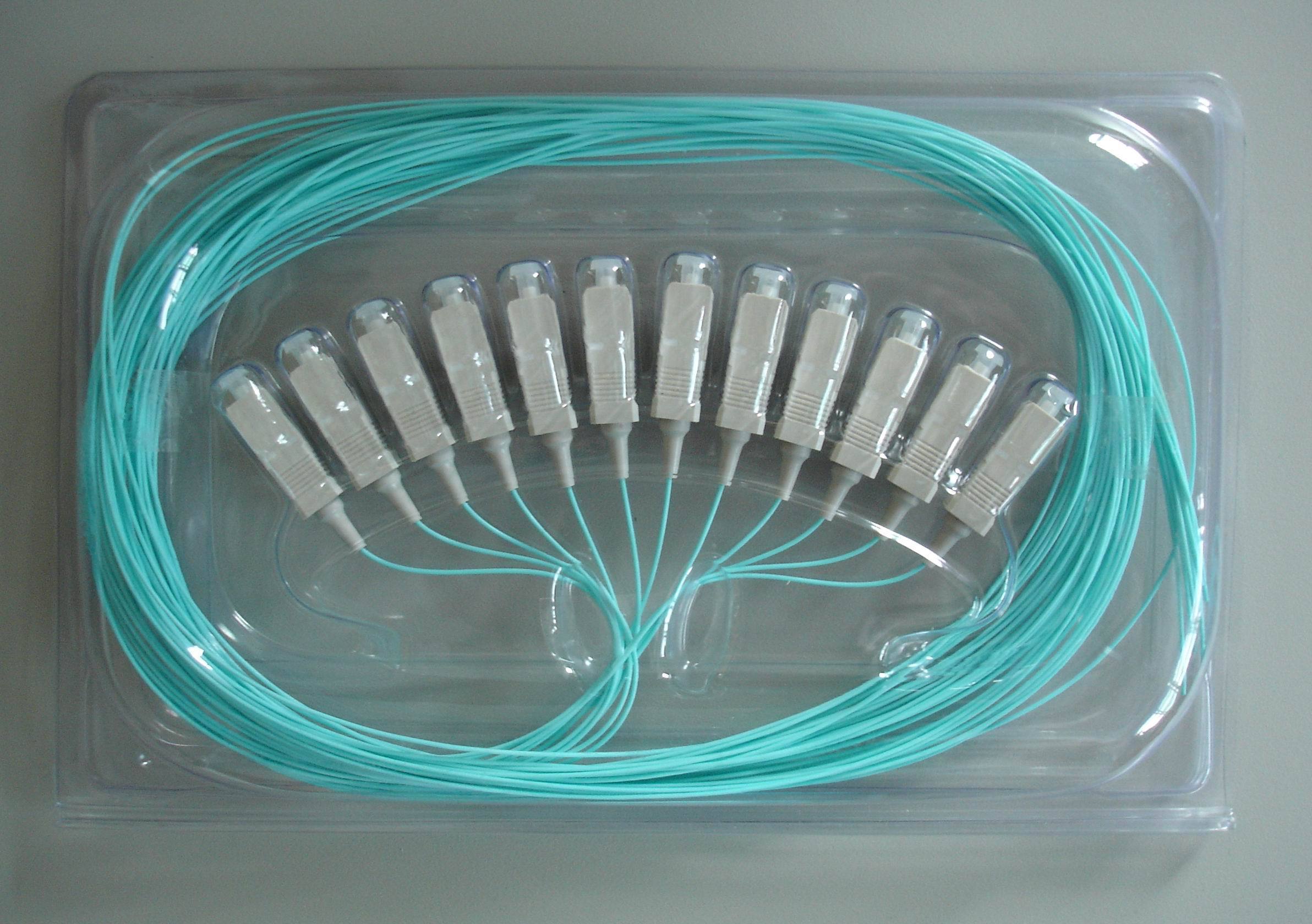 FTTH Pigtail  SC/APC Connector Colors 12 Fiber 0.9mm 1.5M Waterproof outdoor