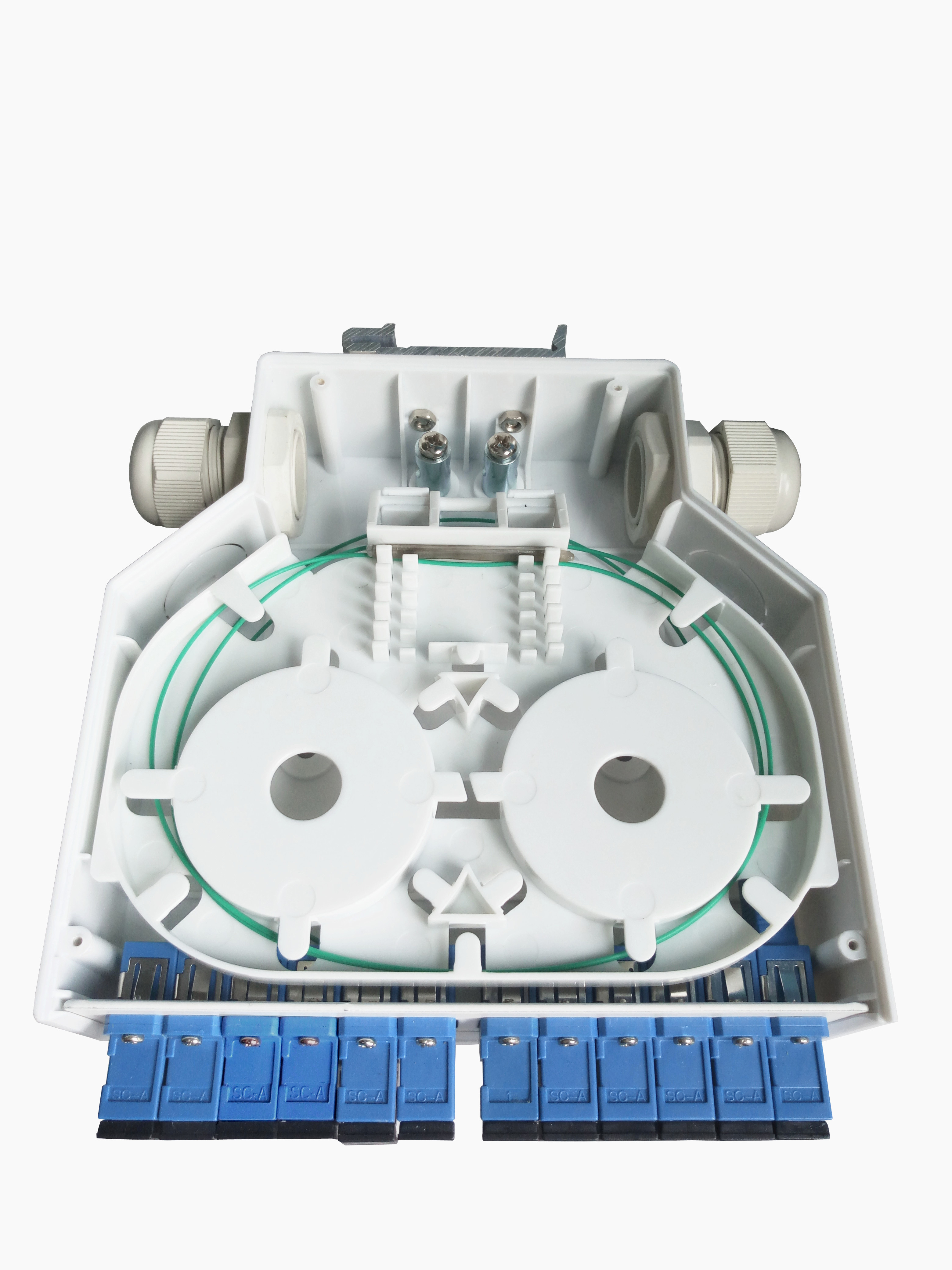 SC FC ST LC Adapters Indoor Outdoor FTTH Fiber Optic DIN Rail Mounted Splice Box DIN Box Fiber Optic Terminal Box