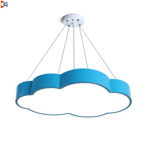 Geometric LED Cloud Pendant Light 40W Colorful Metal Kindergarten Hanging Lighting modern Children's room led Chandelier