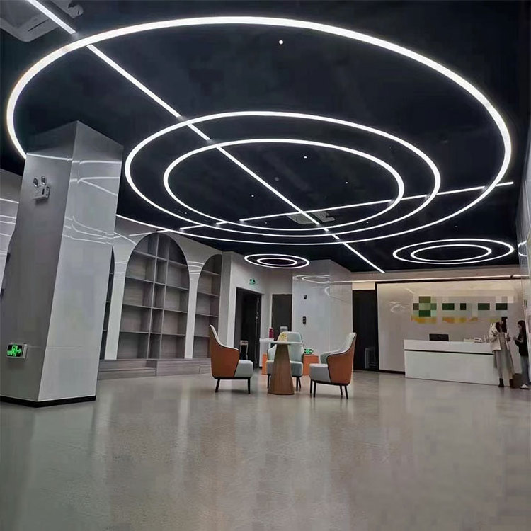 Office Chandelier Ceiling Light Gym Supermarket Clothing Store Cafe Meeting Room Hanging Lamp LED Round Pendant Lights