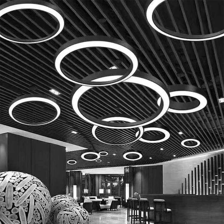 Office Chandelier Ceiling Light Gym Supermarket Clothing Store Cafe Meeting Room Hanging Lamp LED Round Pendant Lights