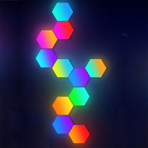 Smart App Control Rgb Colors Hexagonal Wall Light Panels Modular 10 pack gaming hexagon led lights For Gaming Setup Living Room