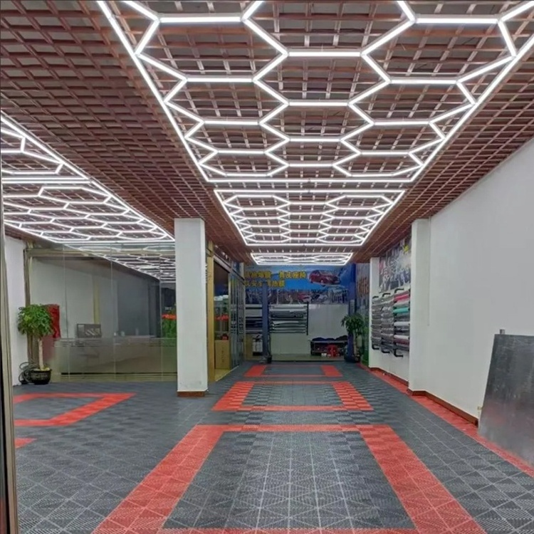 Hexagon Detailing Workshop Lights Led For Car Shop And Garage Ceiling honeycomb lights Work Garage Led Light