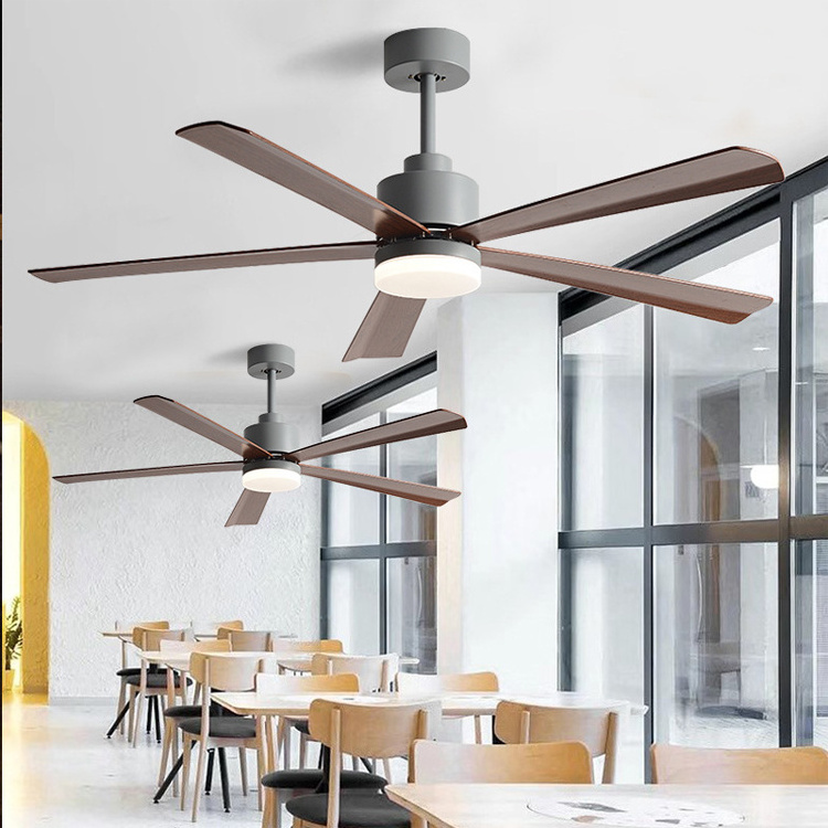 Office Living Room Bedroom Ceiling Fan Copper Ceiling Light with Fan Silent Design Black and Wood Ceiling Fan with Light