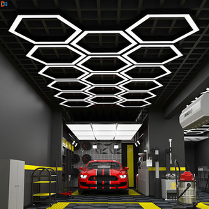 Led Hexagon Lights Hex Lamps Ac100-200v Garage Lamp Ceiling  Auto Detailing Lighting Honeycomb Hexagonal Led Light