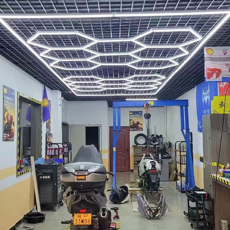 Led Hexagon Lights Hex Lamps Ac100-200v Garage Lamp Ceiling  Auto Detailing Lighting Honeycomb Hexagonal Led Light