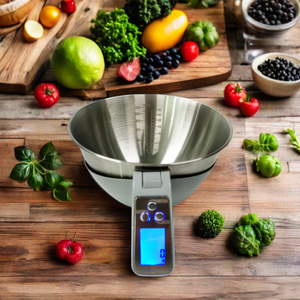 Smart Digital Kitchen Food Scale Auto-Off round Shape with 5kg Max Weight Food Measuring Tool with Digital Display