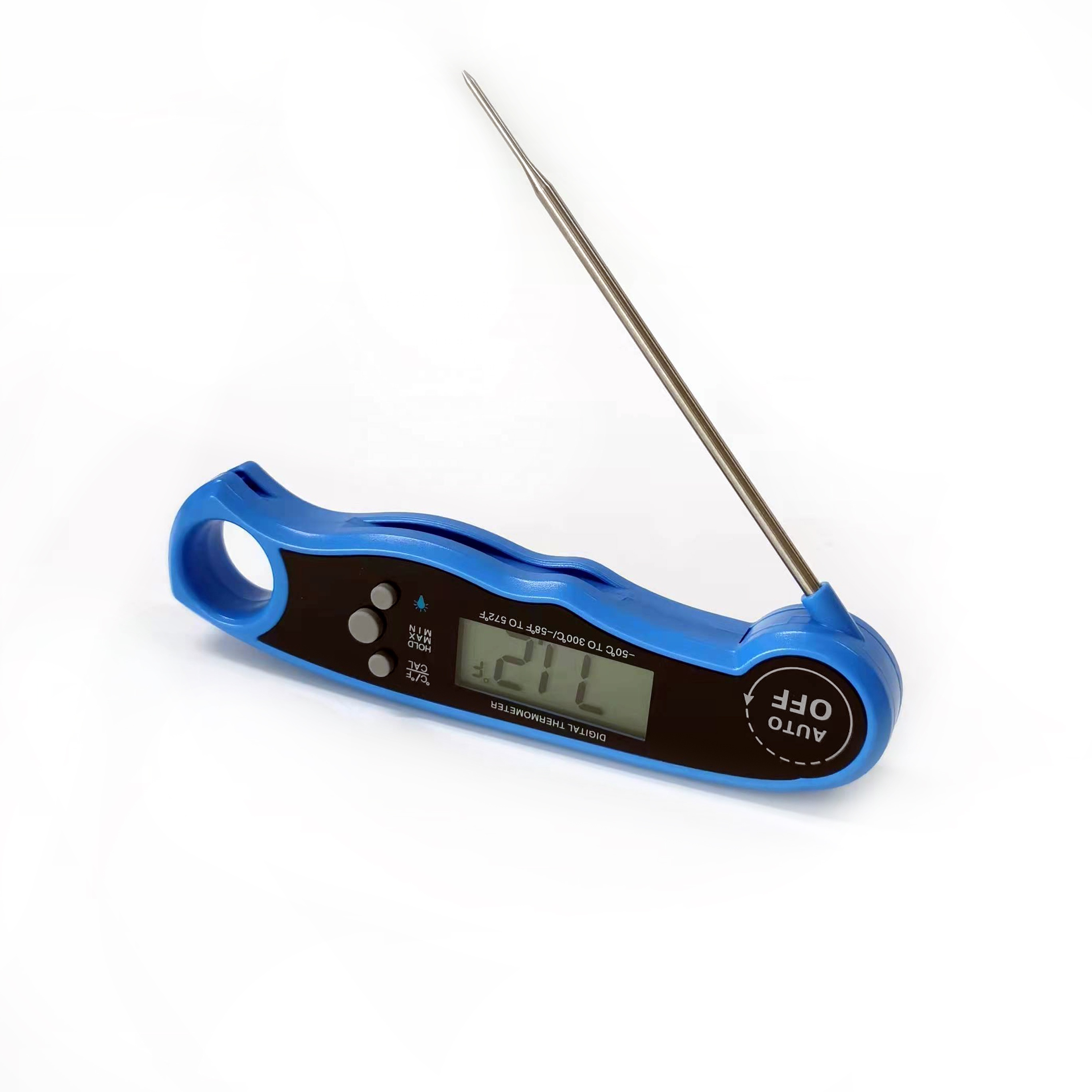 Foldable Stainless Steel 304 & Plastic Kitchen LCD Digital Thermometer Food and Household Meat Thermometer