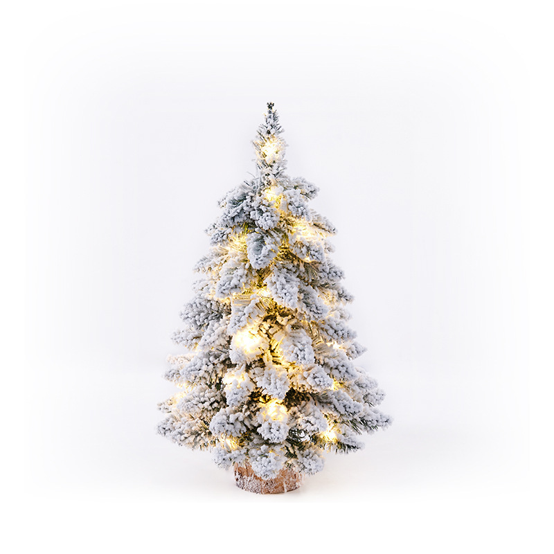 Mini flocking Artificial Christmas Tree LED Christmas Decorative PVC Tree sagging Nordic wind Christmas trees