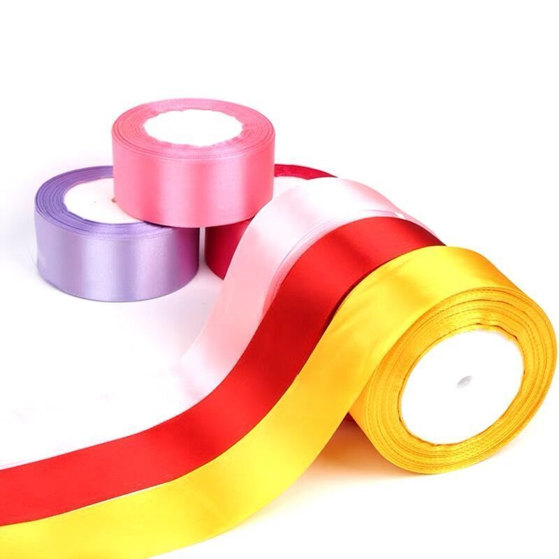 Wholesale 4cm colorful satin ribbon custom ribbon Flower Gift Ribbon For Packaging