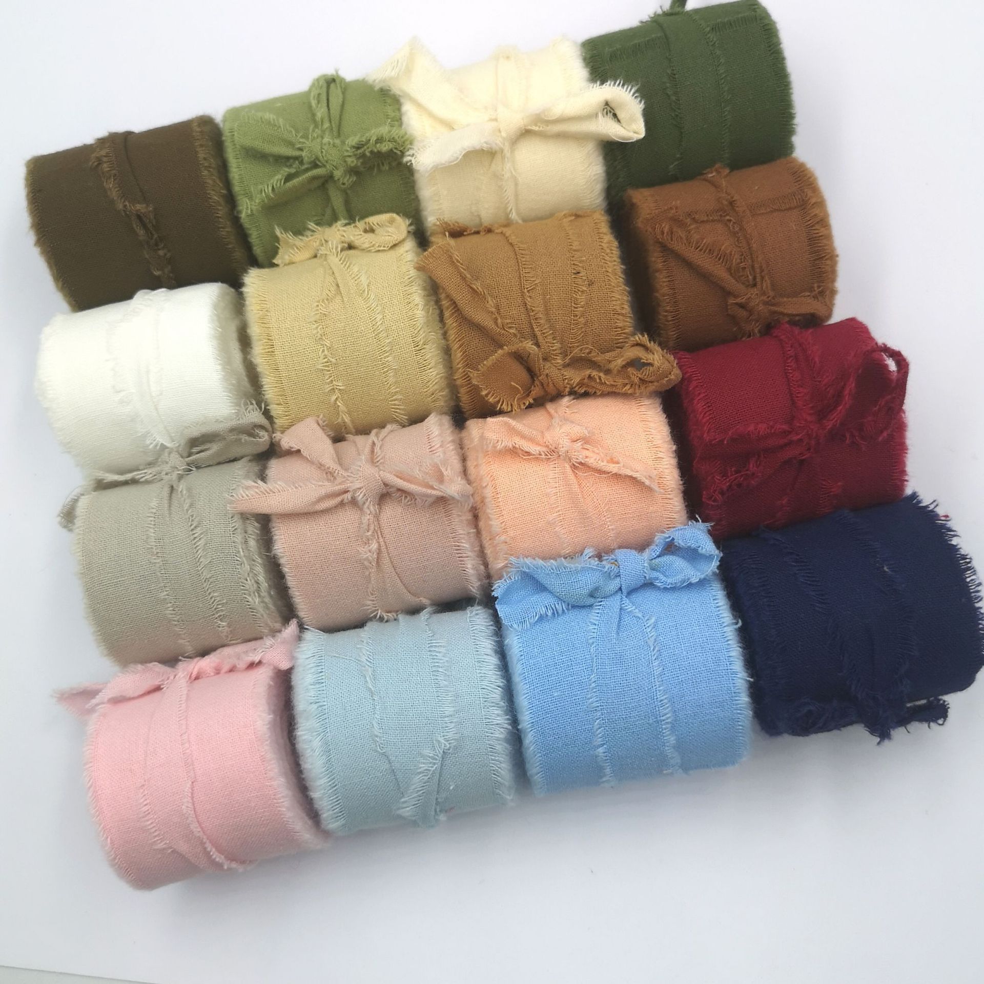 Wedding Invitation Bouquets Handmade Frayed Edged Chiffon Silk Ribbon For Gift Packaging Box Roll Wholesale