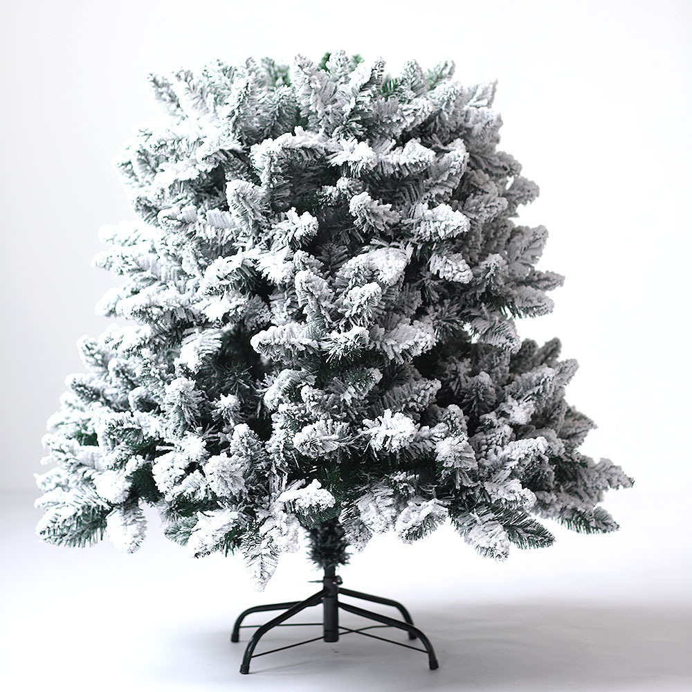 Snowing Flocking Christmas Tree Mixed Xmas Decoration Indoor and Outdoor Green Hanged Christmas Tree Snow Flock